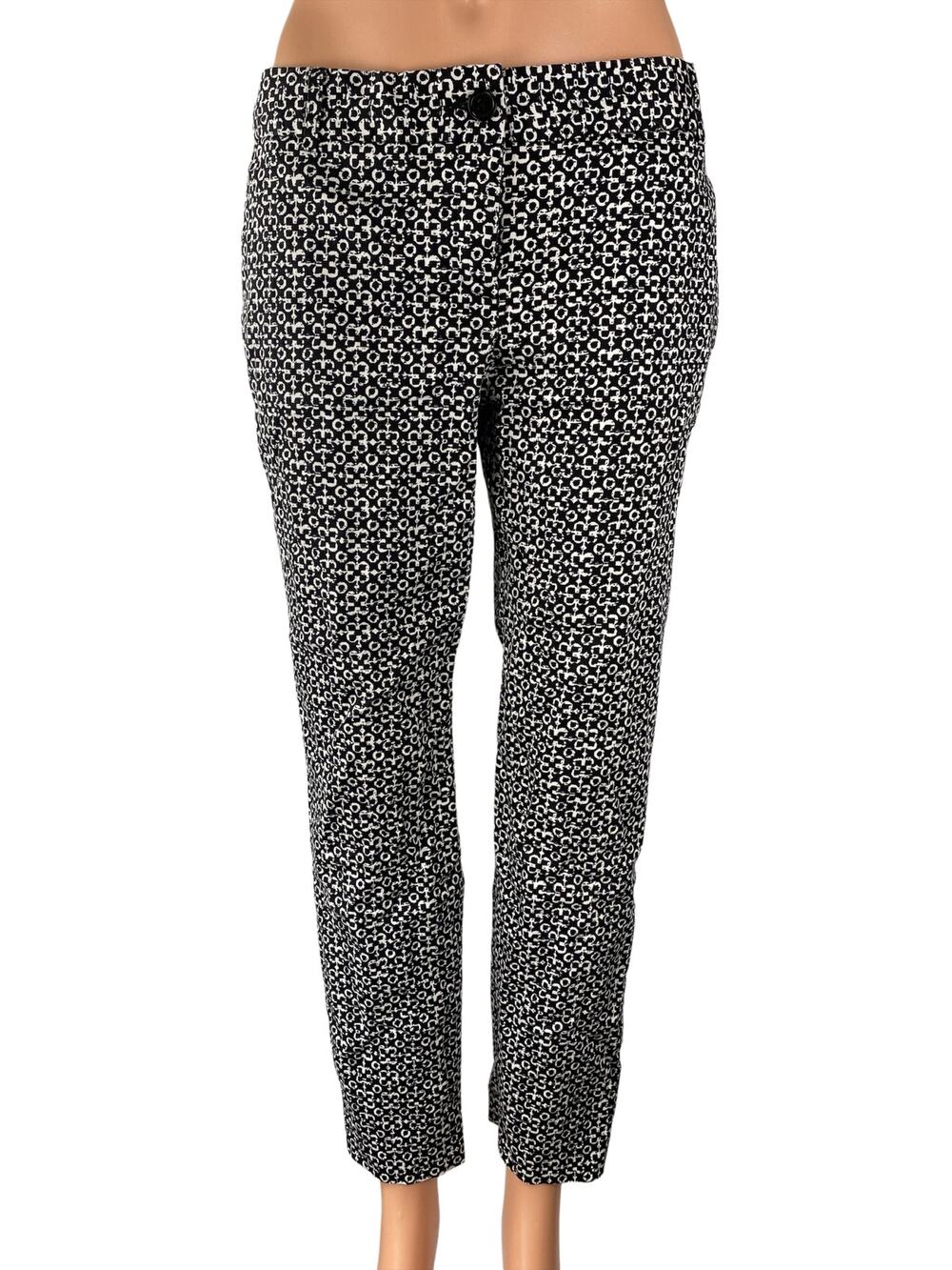 Van Heusen Stretch Women's Geometric High Rise Straight Trousers Dress Pants 4
